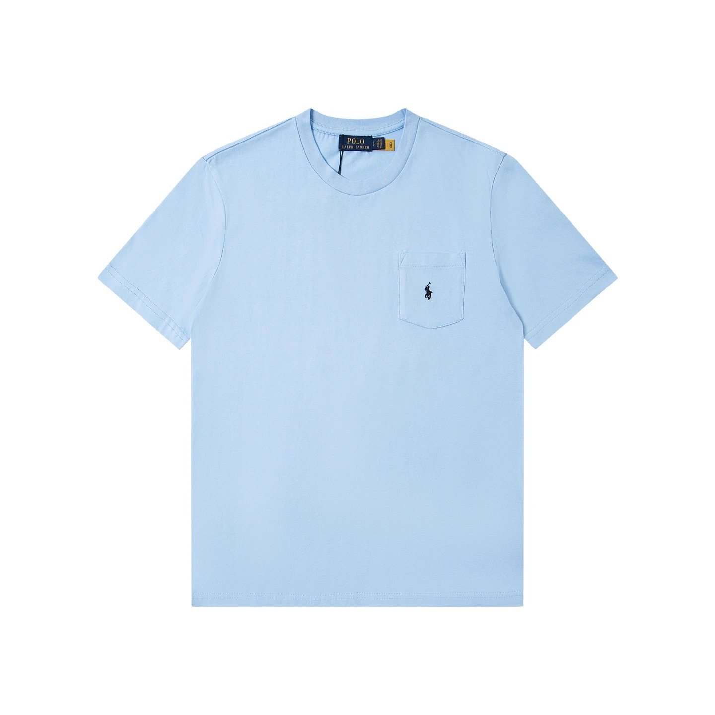 Polo Ralph Lauren T-Shirts Crew Neck Pocket T-Shirt with Pony Embroidery — Sky blue