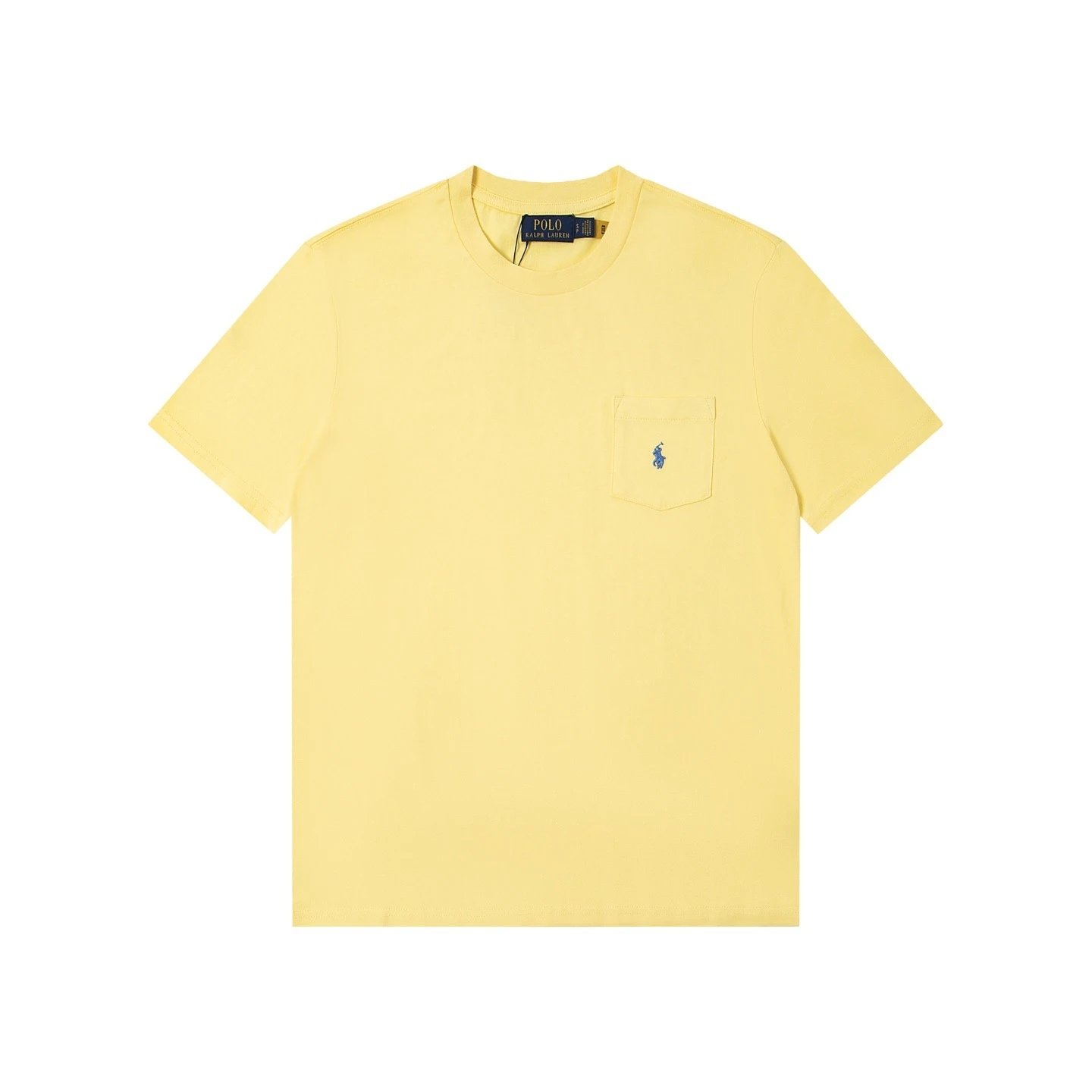 Polo Ralph Lauren T-Shirts Crew Neck Pocket T-Shirt with Pony Embroidery — Yellow