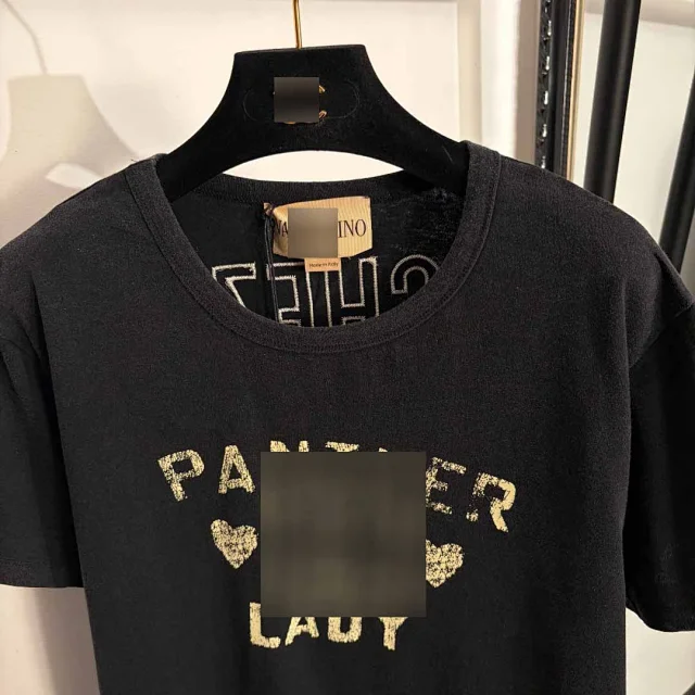 Valentino T-Shirts Short-Sleeve Letter-Print T-Shirt product detail image 4