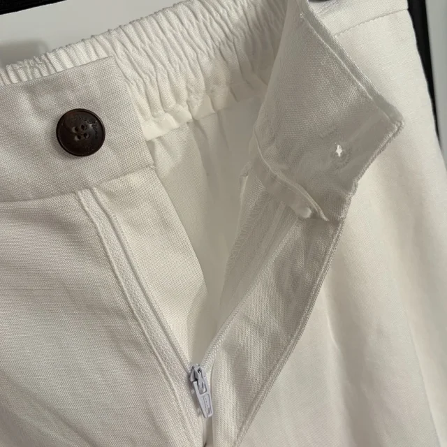 Unbranded Matching Sets Linen-look belted shirt and straight-leg trousers set product detail image 8
