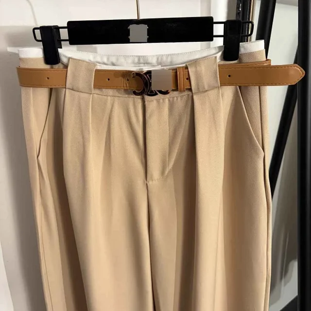 Unbranded Trousers High-Waist Wide-Leg with Belt product detail image 4