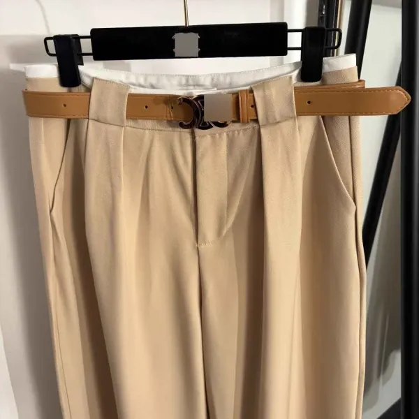 Chloé Wide-Leg Trousers Beige Pants Dress Pants - 5