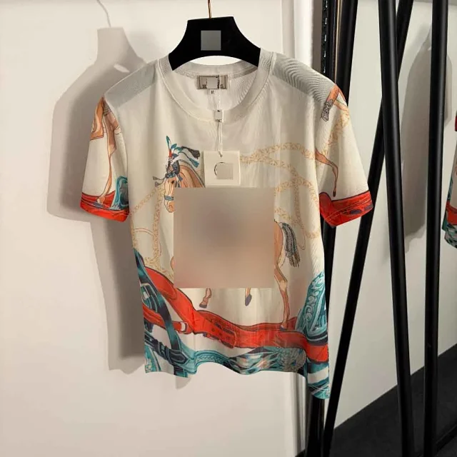 Hermès Matching Sets Printed short-sleeve top and sheer pleated skirt set product detail image 6