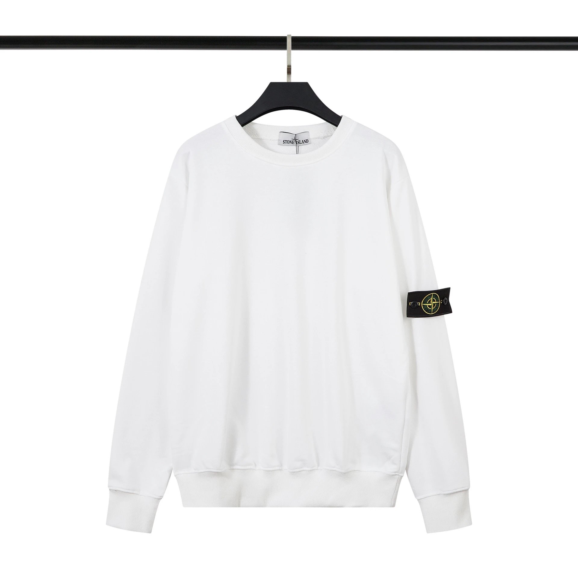 Stone Island Hoodies & Sweatshirts Crewneck Sweatshirt with Compass Badge — white