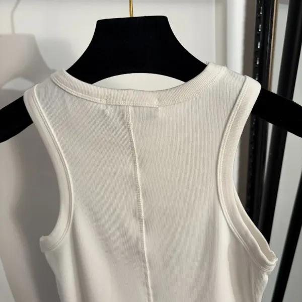 Valentino Ribbed Knit Tank Top Brown Vest Top - 8