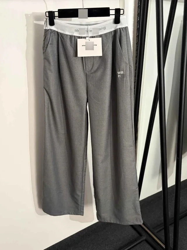 Alexander Wang Trousers Logo Waistband Wide-Leg product detail image 2