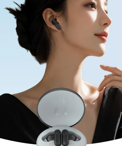 Design TWS Earbuds in Matte Gray with Black Accents - 4