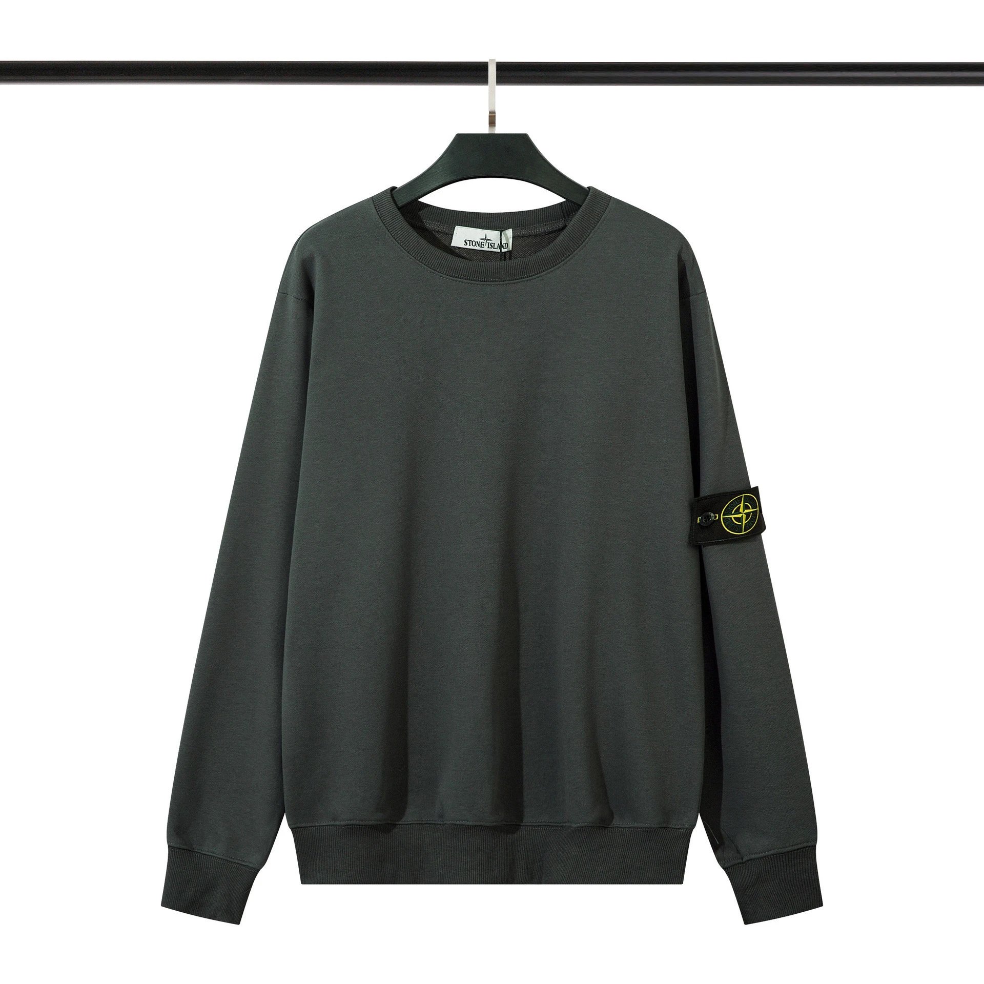 Stone Island Hoodies & Sweatshirts Crewneck Sweatshirt with Compass Badge — Dark gray