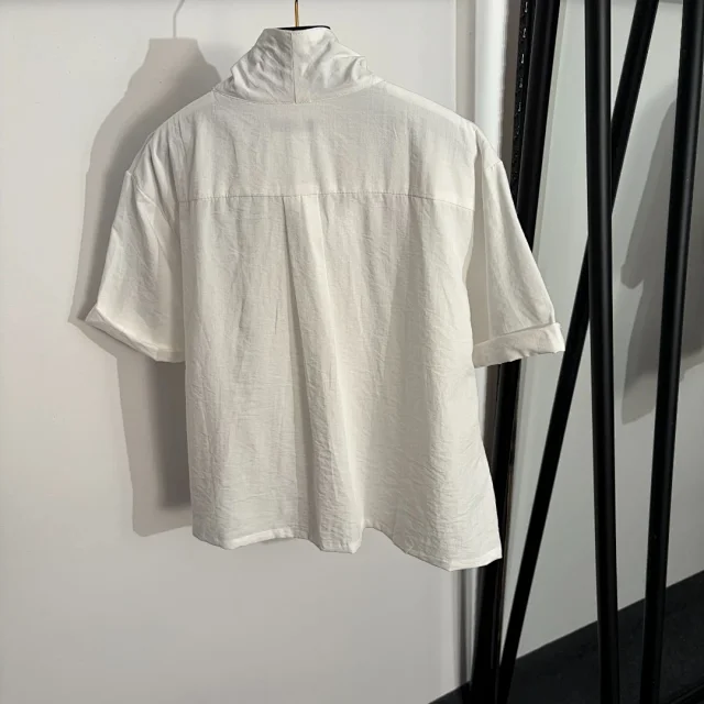 Unbranded Matching Sets Short-Sleeve Zip Shirt and Wide-Leg Trousers Set product detail image 4