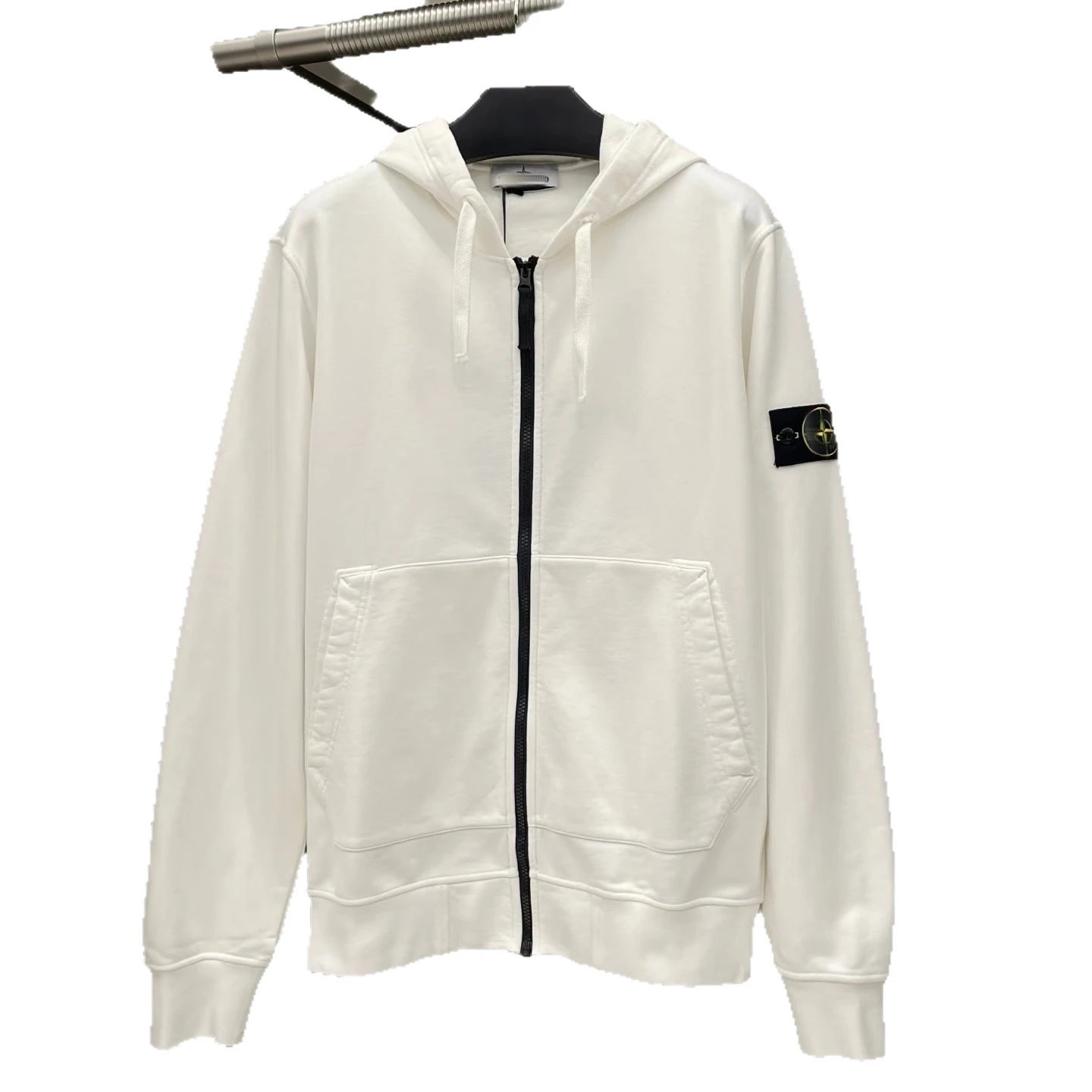 Stone Island Hoodies & Sweatshirts Zip-Up Hooded Sweatshirt with Compass Sleeve Badge image 5