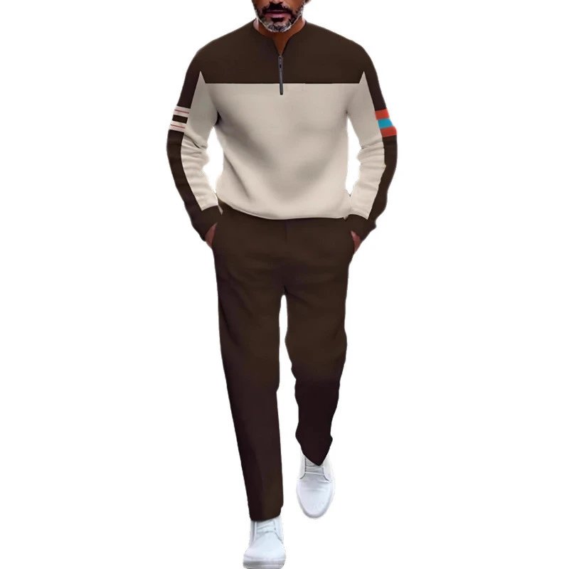 Unbranded Matching Sets Men's Quarter-Zip Colorblock Set image 5