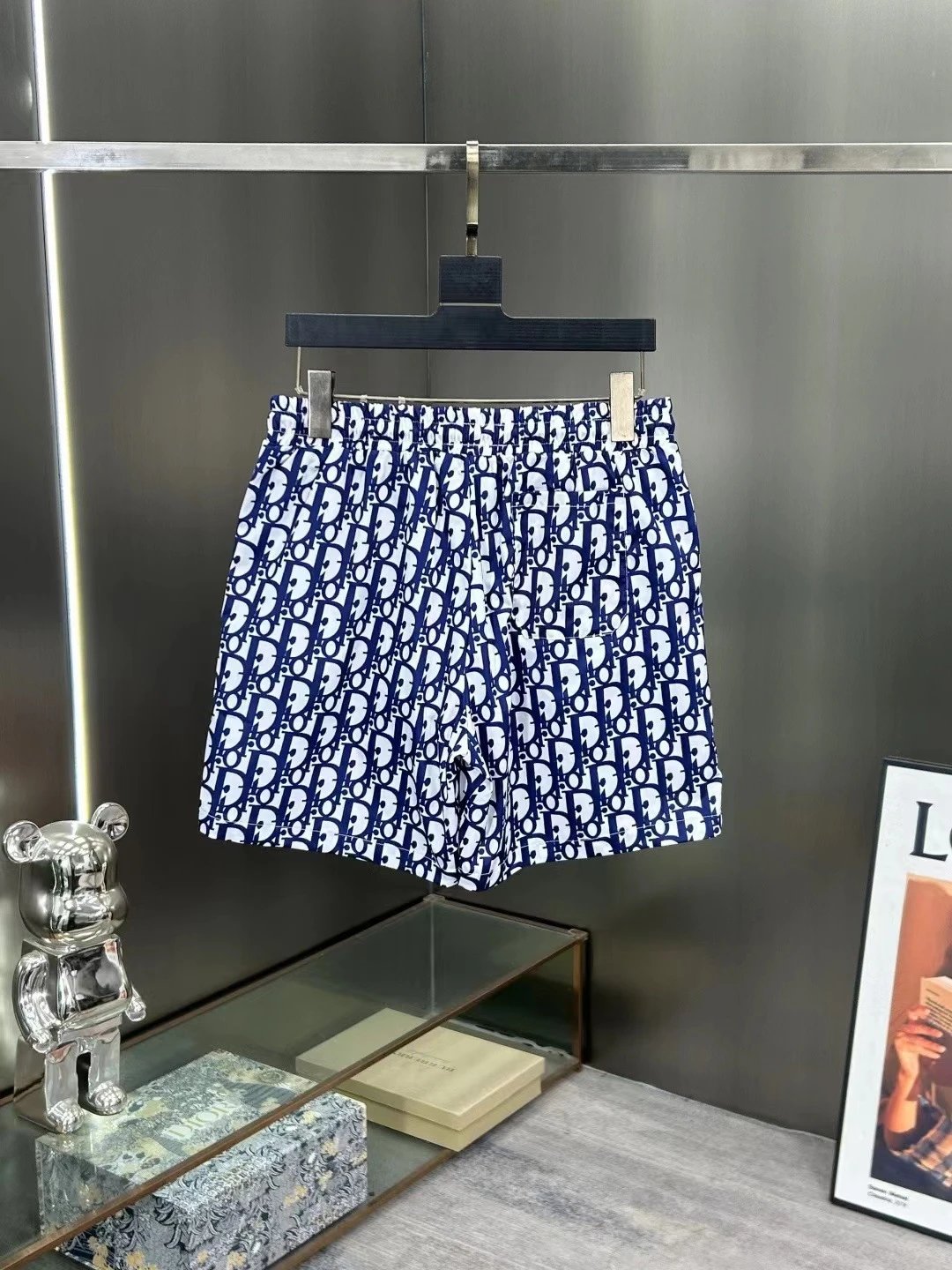 Dior Oblique Print Swim Shorts White / Black - 5
