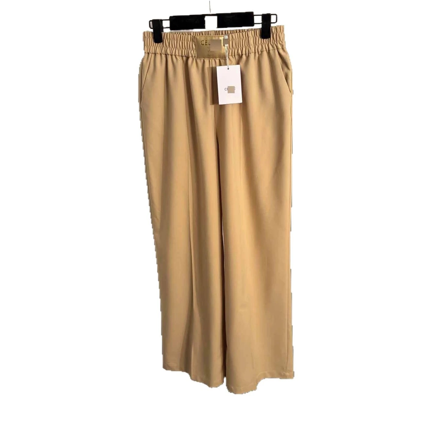 Celine Trousers Elastic-Waist Wide-Leg image 5