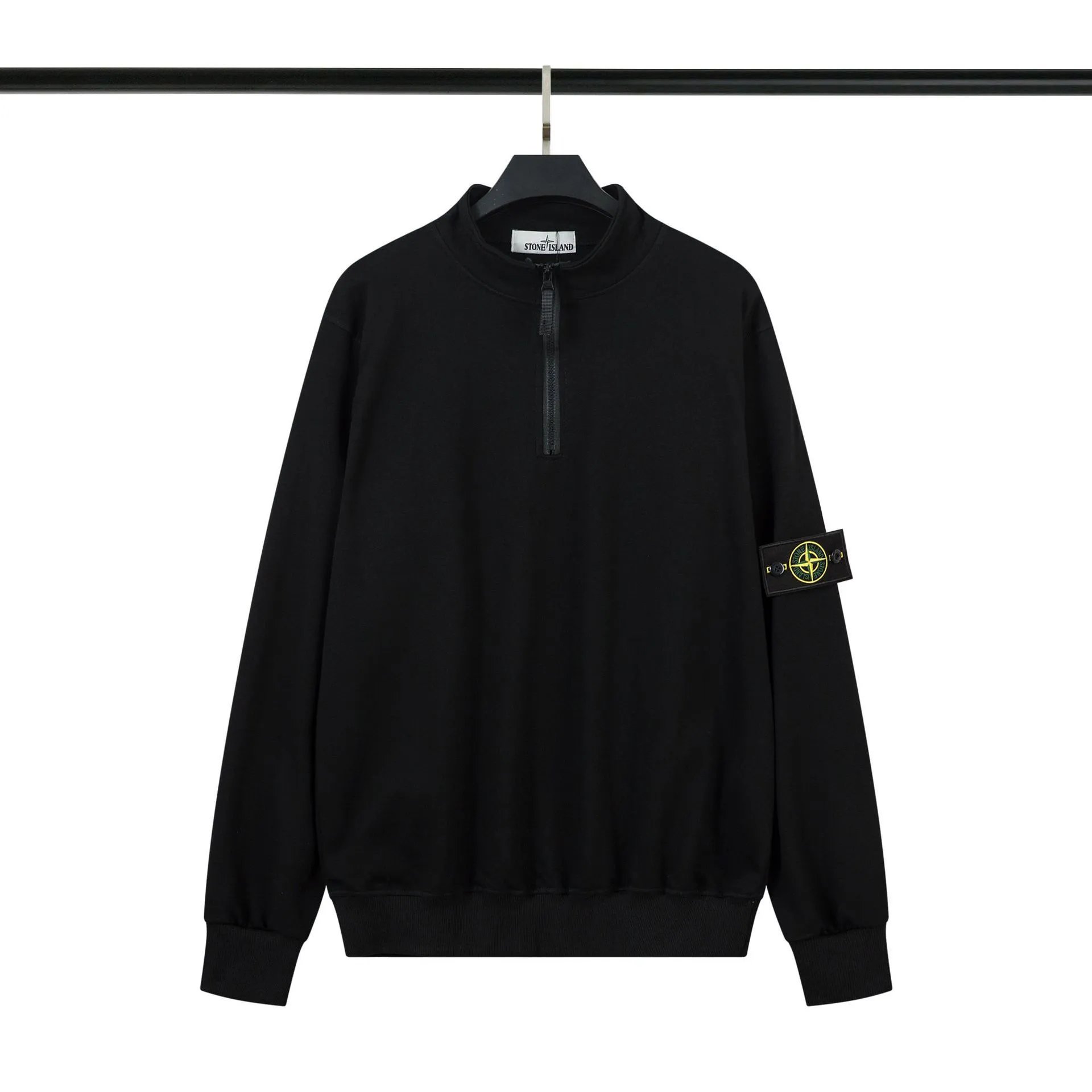 Stone Island Hoodies & Sweatshirts Crewneck Sweatshirt with Compass Badge — 911 Black