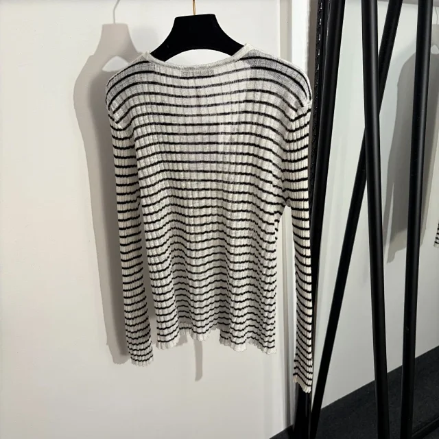 Unbranded Matching Sets Rib-knit cardigan and camisole set with bee embroidery product detail image 4