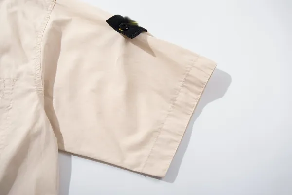 Stone Island Oversized Short-Sleeve Shirt Beige Tops Shirt - 14