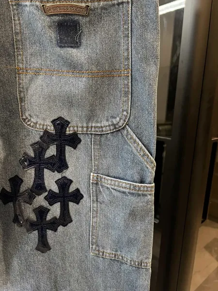 Chrome Hearts Cross-Embellished Cargo Jeans Light Wash - 20