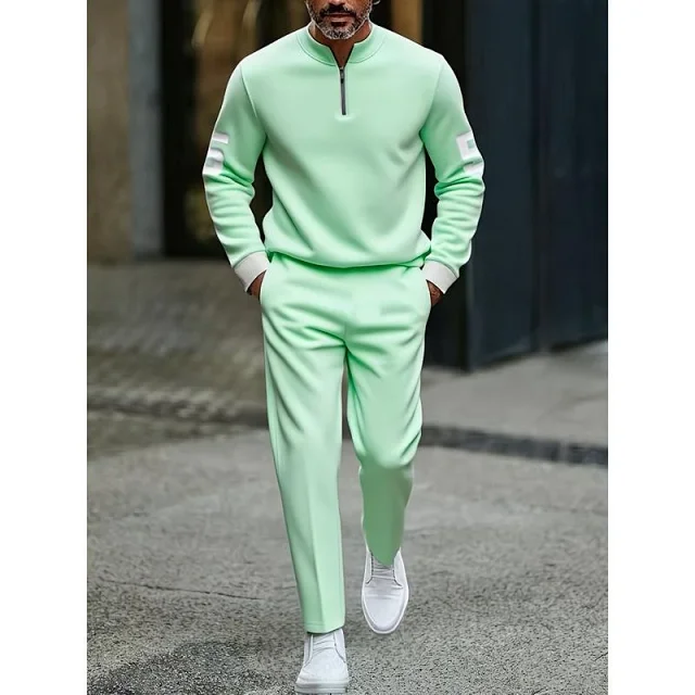 Unbranded Tracksuits Men's Half-Zip Printed Tracksuit Set product detail image 7