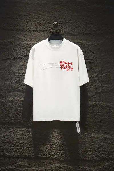 Chrome Hearts Cross Embroidery White T-Shirt - 4