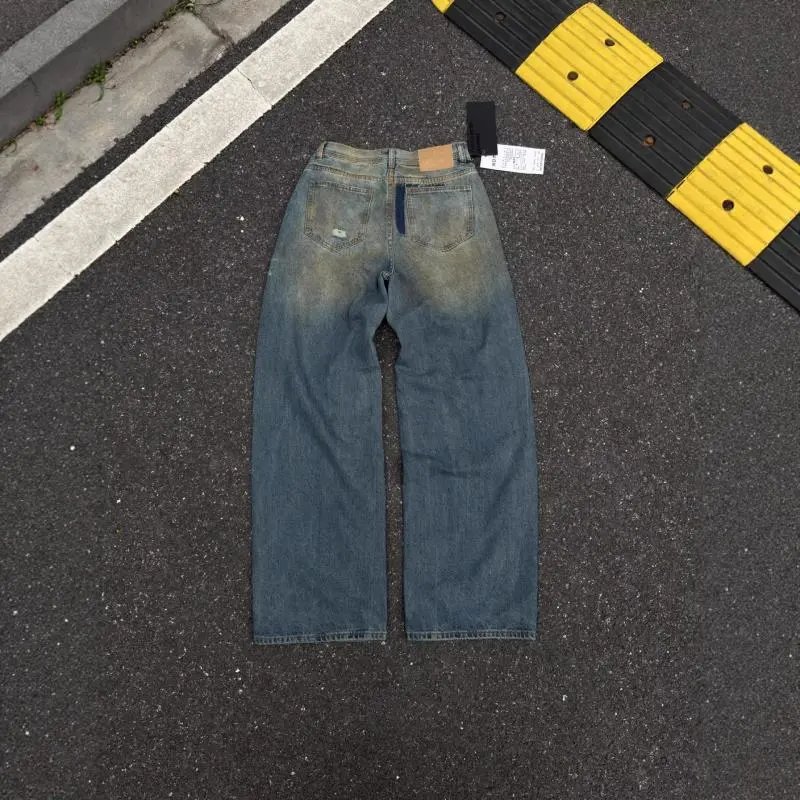 ERD Jeans 07 wide-leg distressed patch image 2