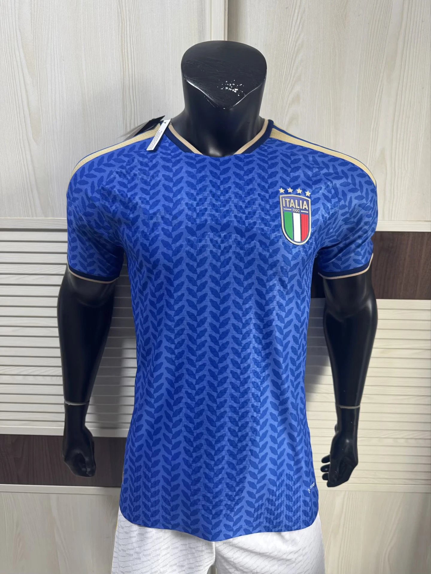 Design FECOFA National Team Away Jersey White / Blue Diamond Pattern Jersey - 7