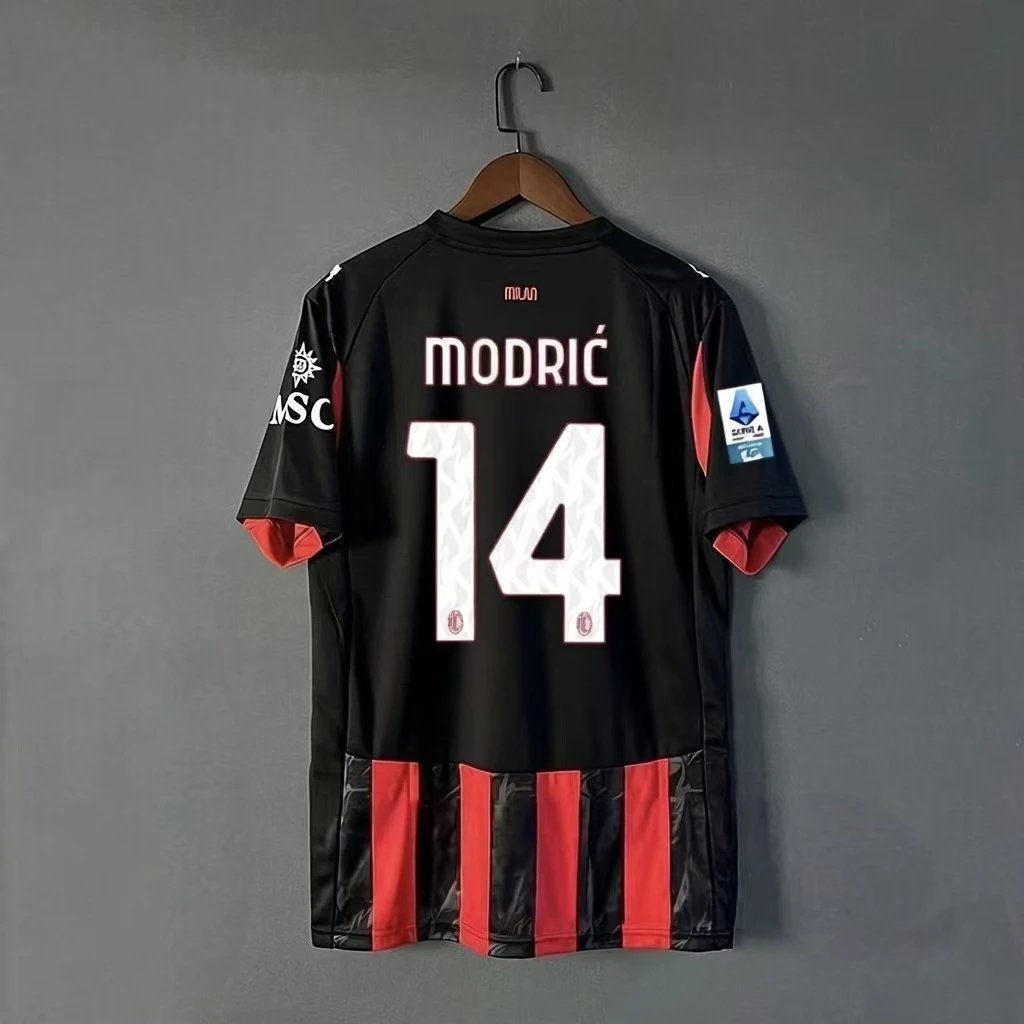 AC Milan Modrić #14 Away Jersey Black / Red