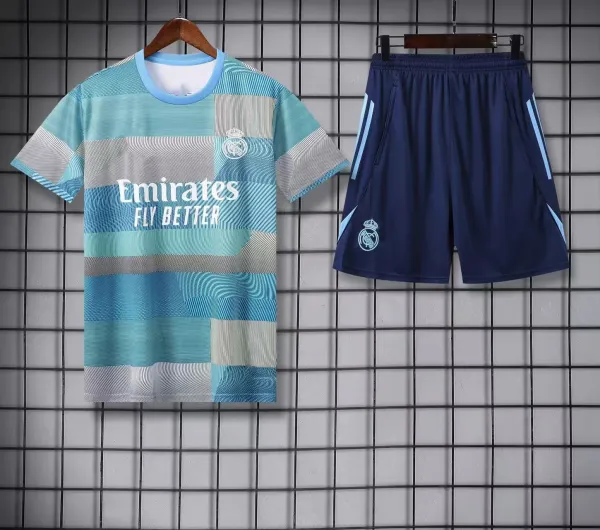 Real Madrid Third Kit 2023-24 White Multicolor Jersey and Black Shorts Set - 16