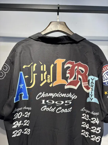 Amiri Varsity Print Shirt and Shorts Set Black - 14