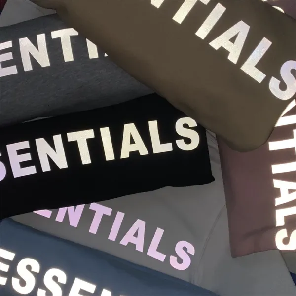 Fear of God Essentials Reflective Logo White Hoodie - 25