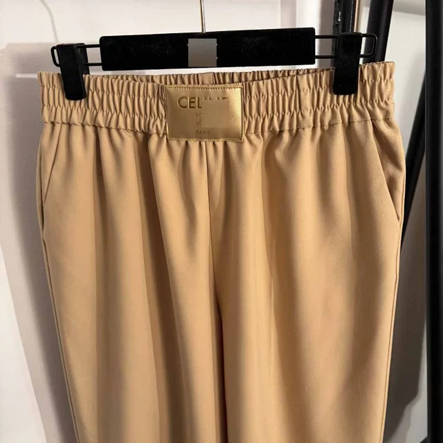 Celine Trousers Elastic-Waist Wide-Leg product detail image 4