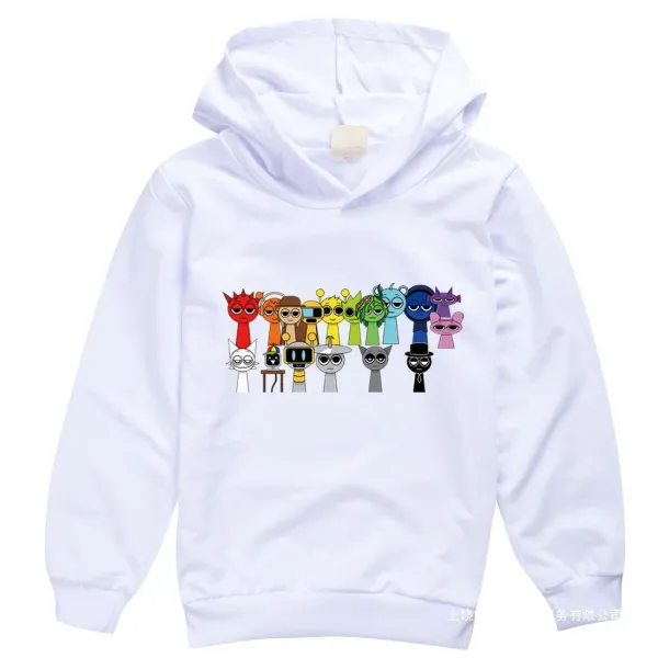 Design Character Group Print Red Hoodie - 12