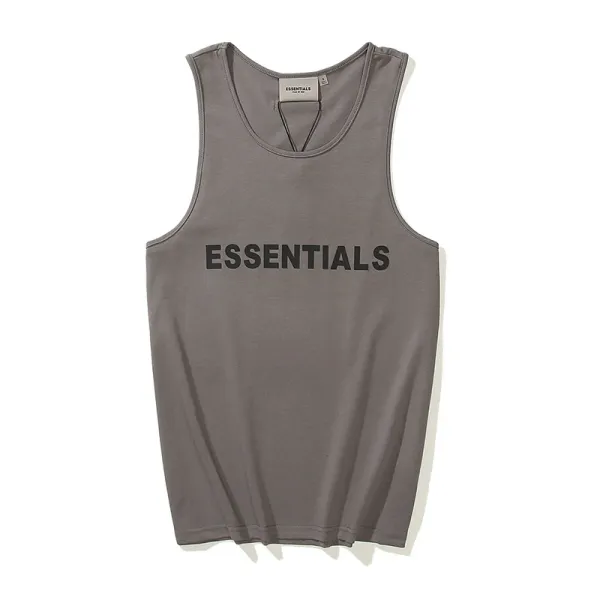 Fear of God Essentials Essentials Logo Graphic Tank Top Gray Vest Top - 14