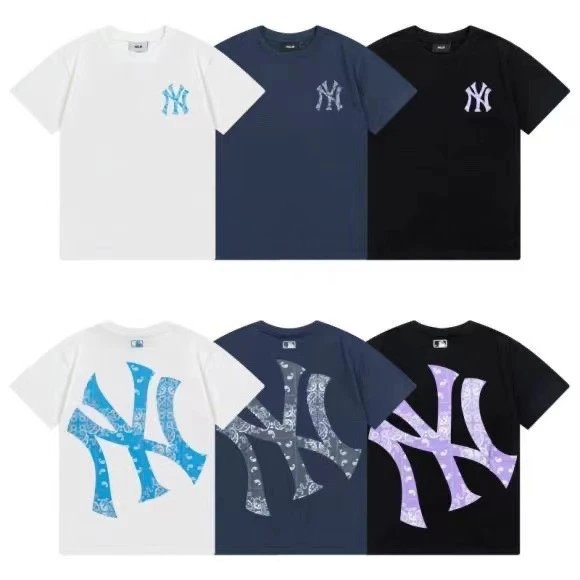 MLB New York Yankees Bandana Print Light Blue T-Shirt - 13