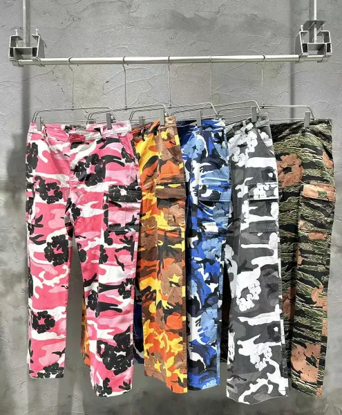Design Camo Floral Print Cargo Pants Multicolor - 3