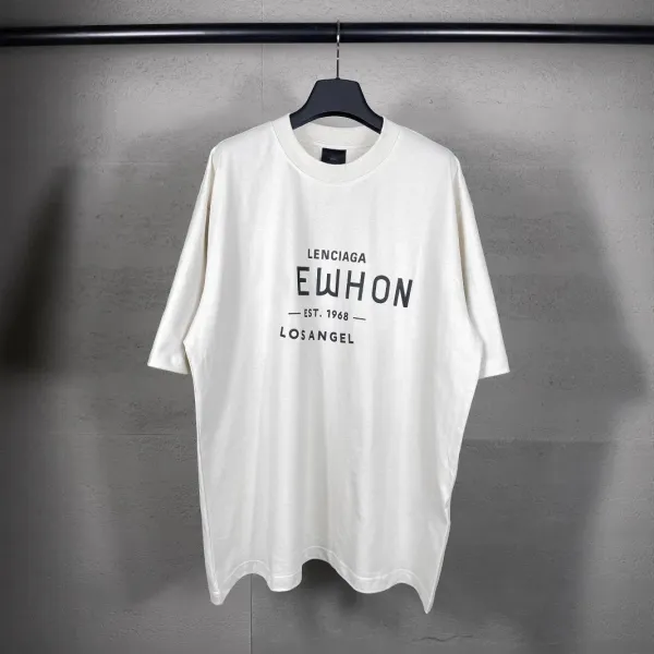 Design Ewhon x Lenciaga White Oversized Graphic T-Shirt T-Shirts - 3