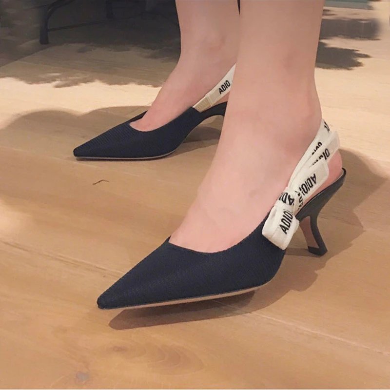 Dior High Heels J'Adior knitted pointed-toe bow slingback image 4