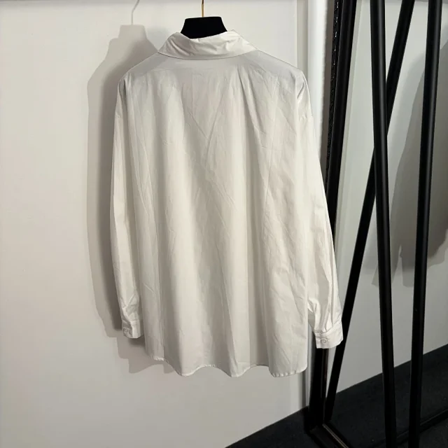 Unbranded Shirts Long-Sleeve Collared Shirt with Metal Keyhole Pin product detail image 3