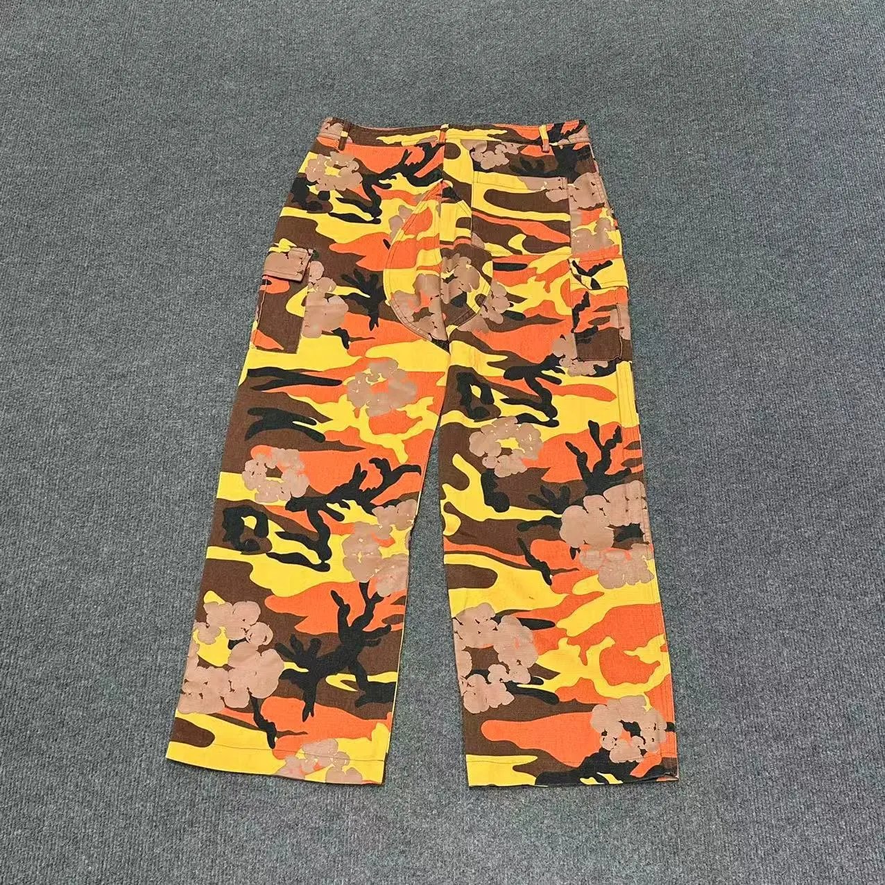 Design Camo Floral Print Cargo Pants Multicolor - 5