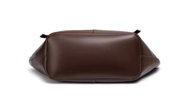 Design Tote Bag Cognac Leather Handbag - 11