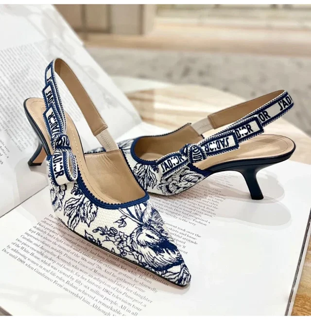 Dior High Heels J'Adior embroidered floral slingback product detail image 2