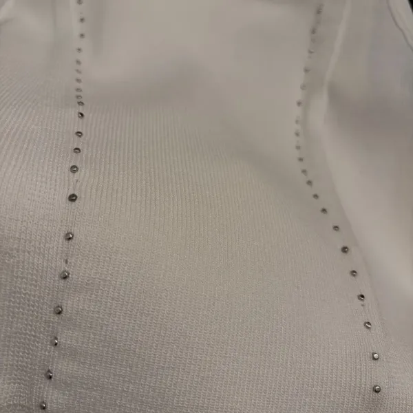 Design Pink Pearl-Embellished Collar Vest Top - 11