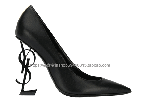 Saint Laurent High Heels Pointed-Toe Pumps with YSL Monogram product detail image 17