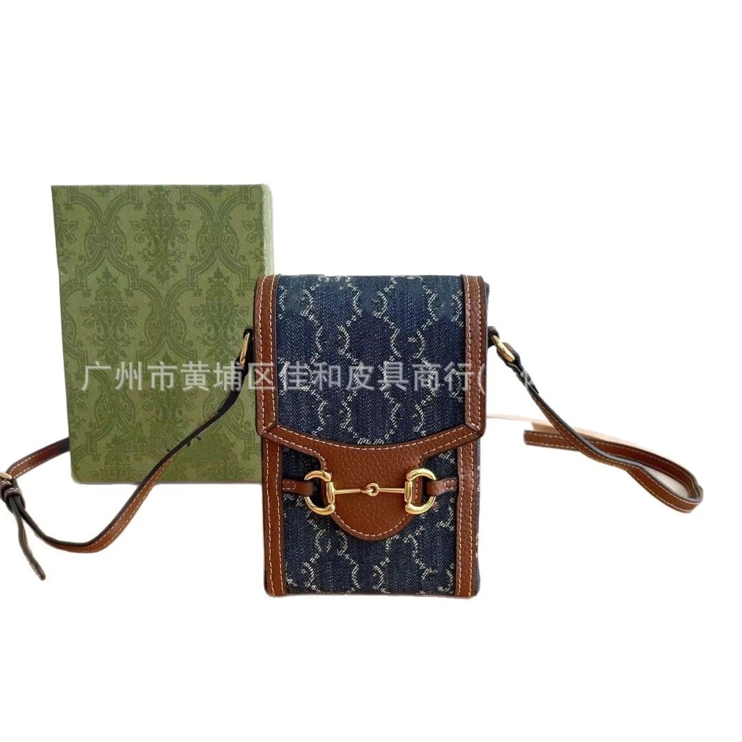 Unbranded Crossbody Bags Phone bag with flap and horsebit-style clasp image 5