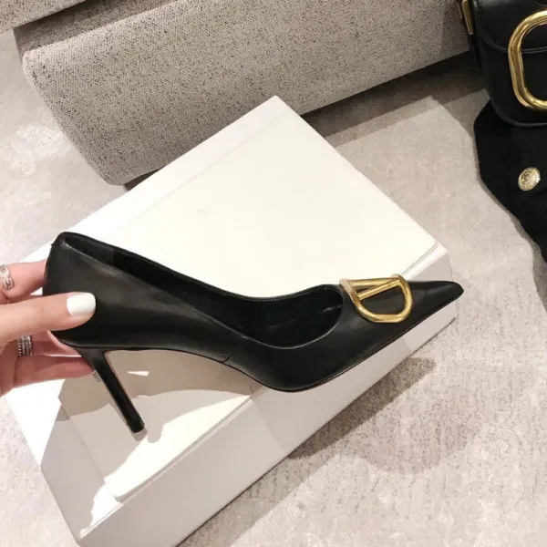 Valentino Rockstud VLOGO Pointed-Toe Stilettos Nude - 9