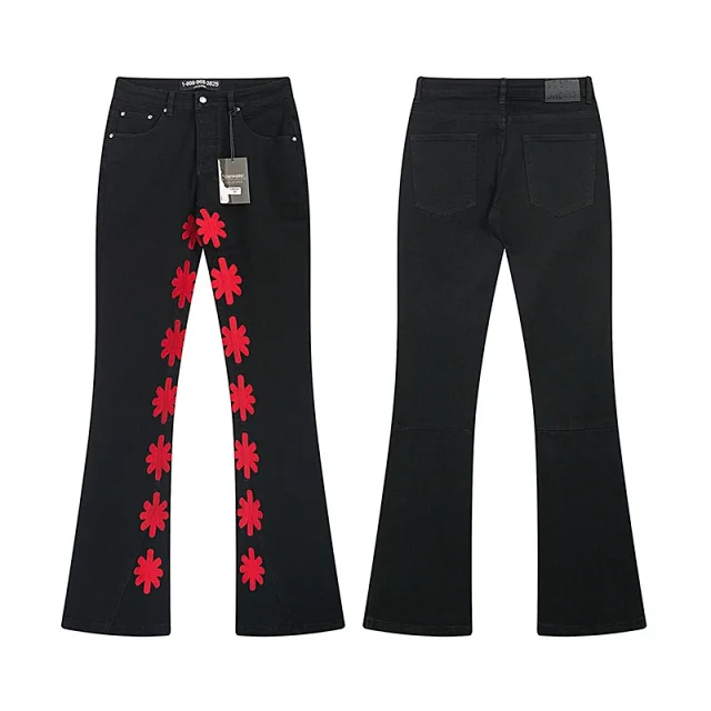 Unbranded Jeans Flared with floral appliqué product detail image 3
