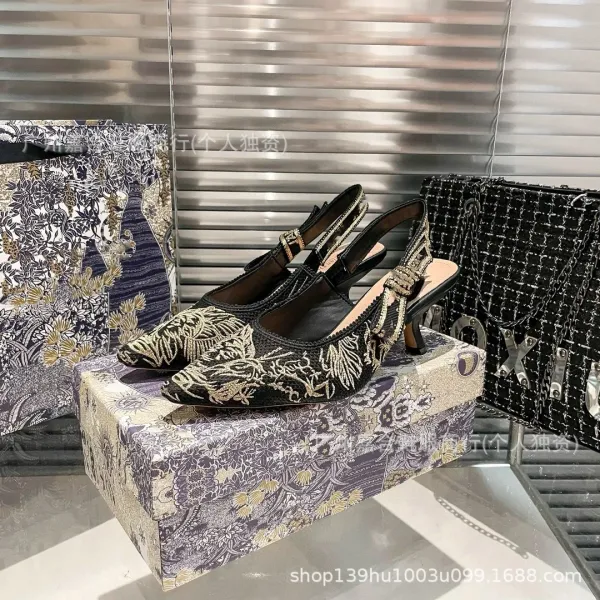 Design Lace Slingback Stiletto Heels White - 18