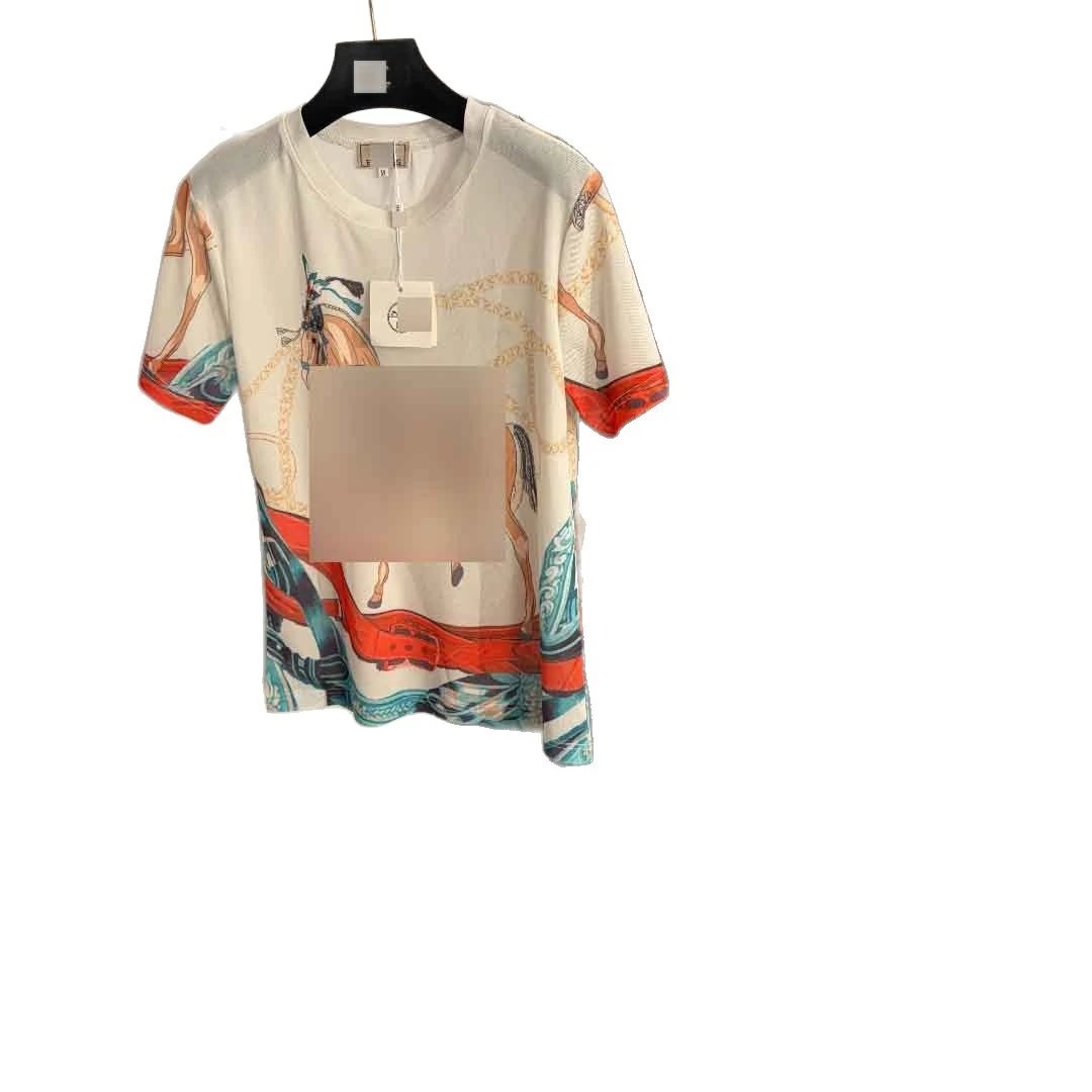 Hermès Matching Sets Printed short-sleeve top and sheer pleated skirt set image 5