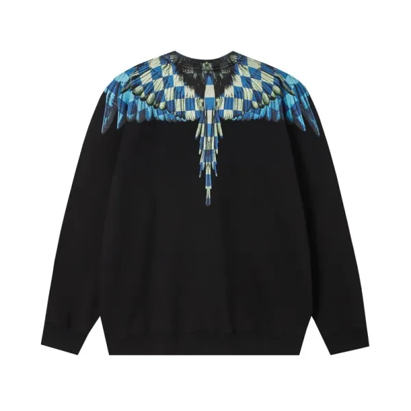 Design Feather Necklace Print Black Hoodie - 44