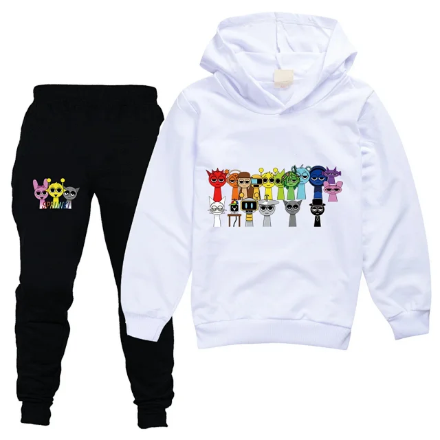 Sprunki Matching Sets Children's Character Print Hoodie and Jogger Set product detail image 4