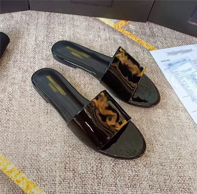 Saint Laurent Sandals Flat Slide with Metal Monogram Detail product detail image 2